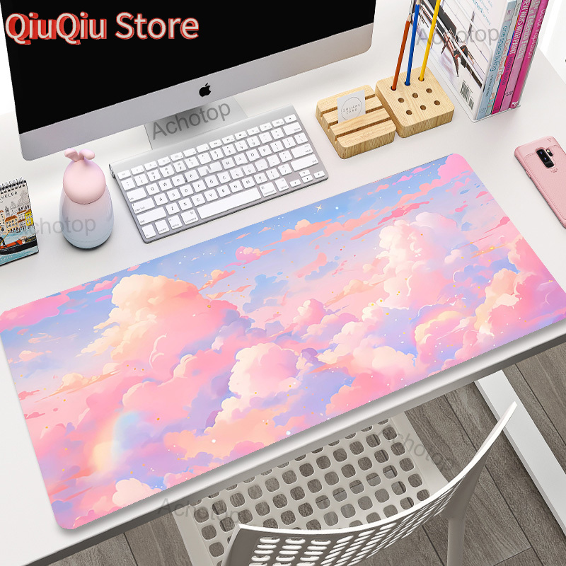 Gaming Console Cloud - Roze Wolken Muismat Gamer Muismatten Grote