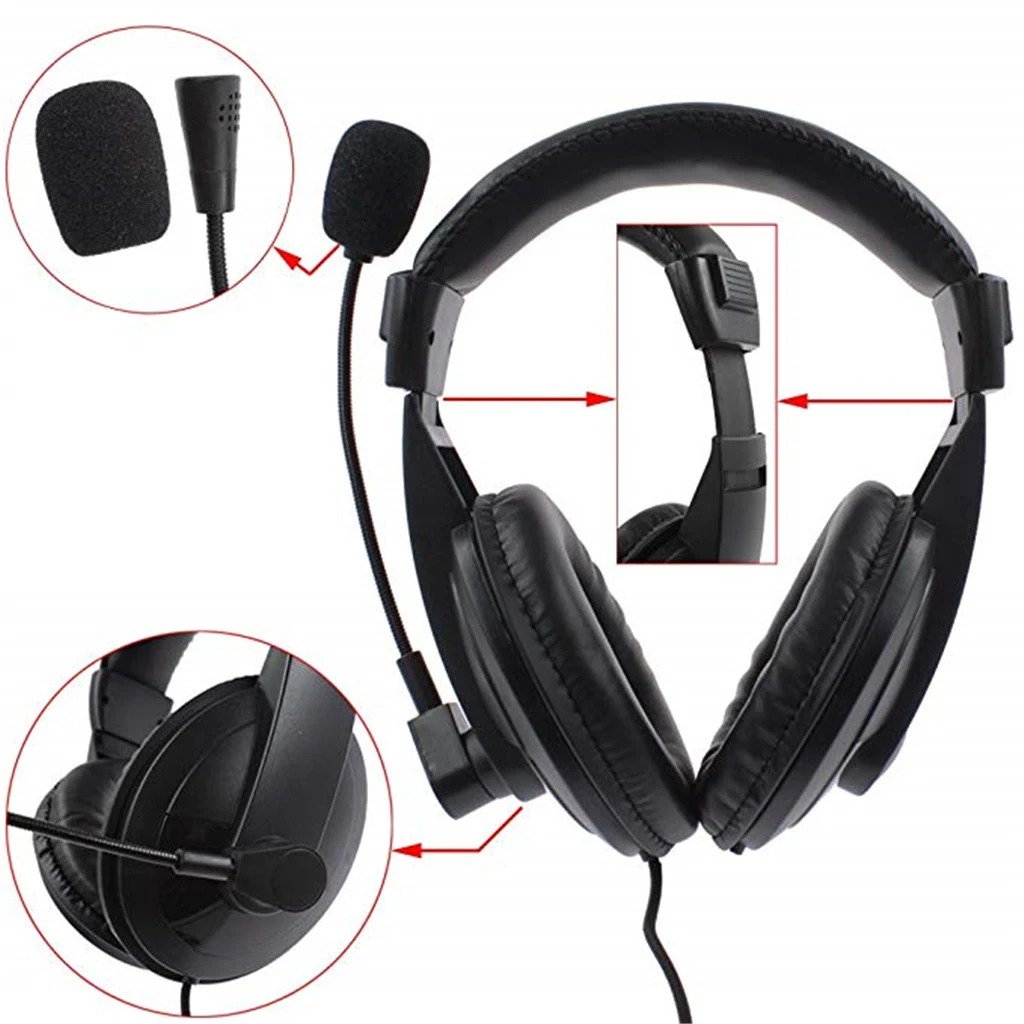Gaming Headset Wired - Professionele Noise Cancelling Overhead Hoofdtelefoon Met