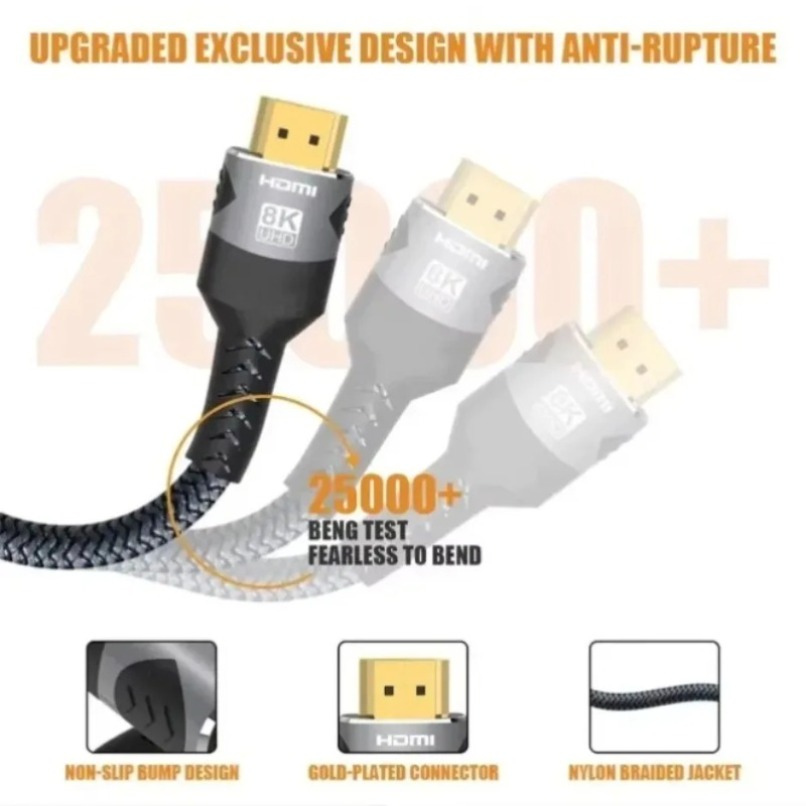 Gevlochten 8K HDMI 2.1 Kabel H - Gaming Console Definition recensie en prijs