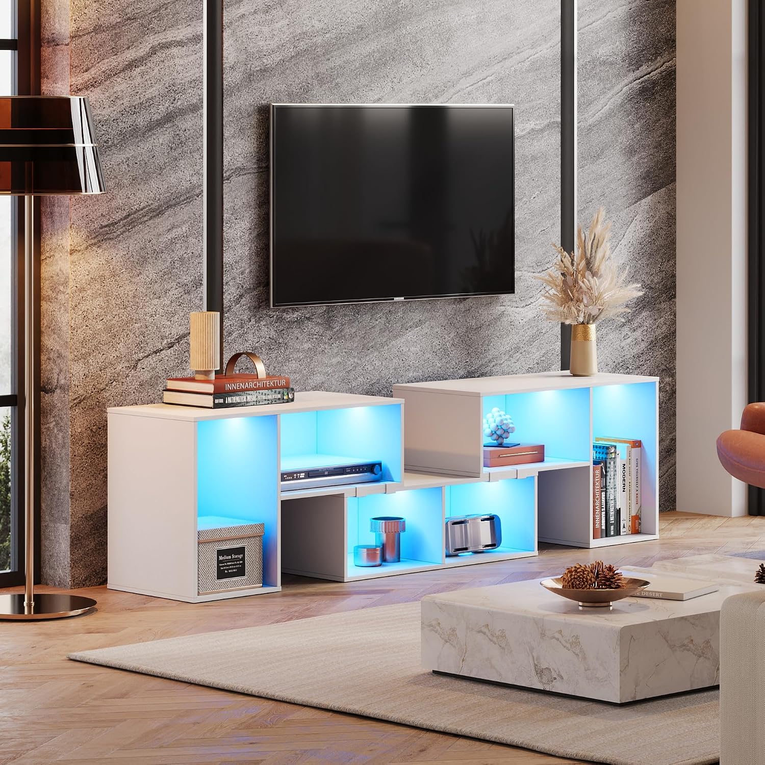 Vormbaar tv-meubel met LED-str - Gaming Console Room recensie en prijs