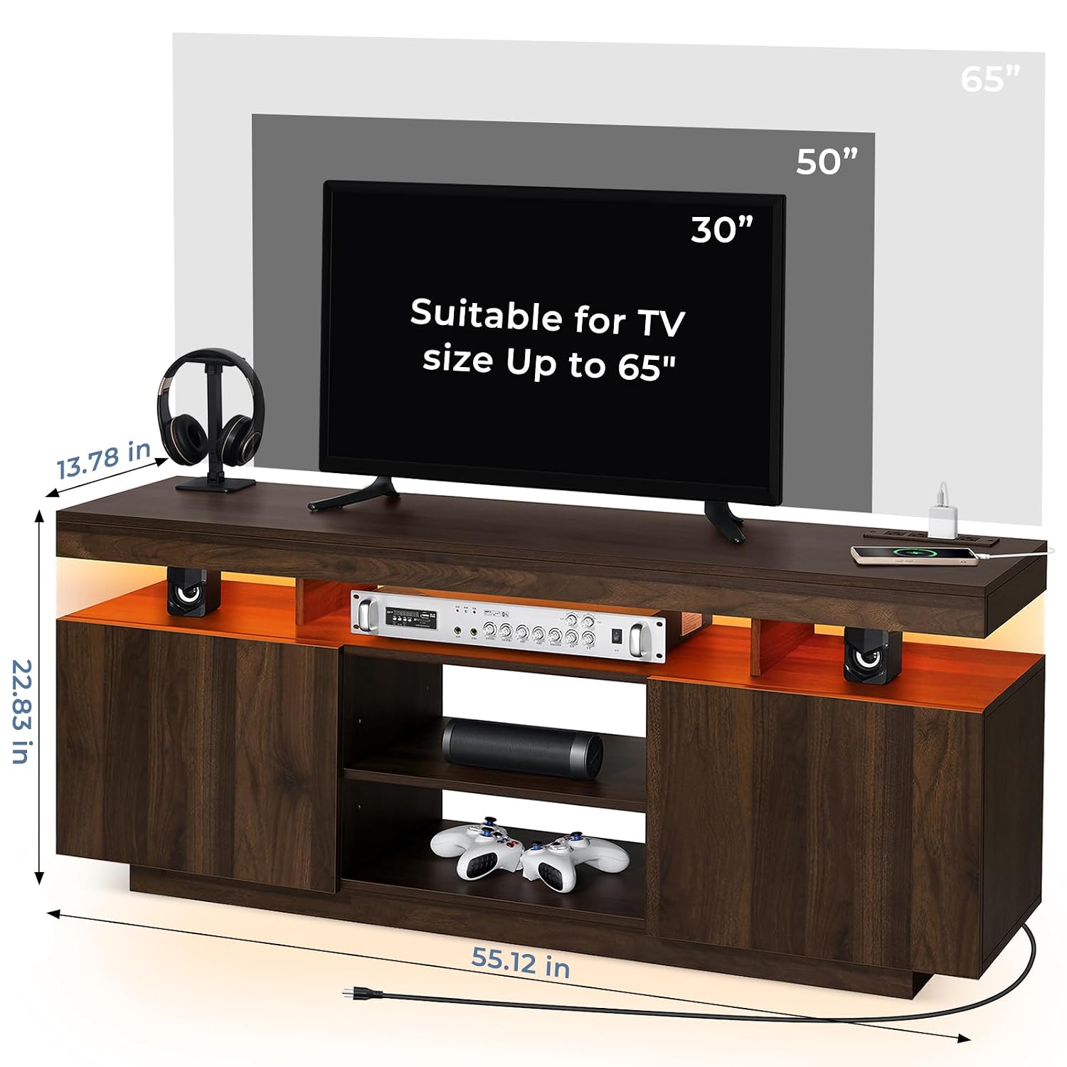 LED-tv-meubel met stopcontacte - Gaming Console Room recensie en prijs