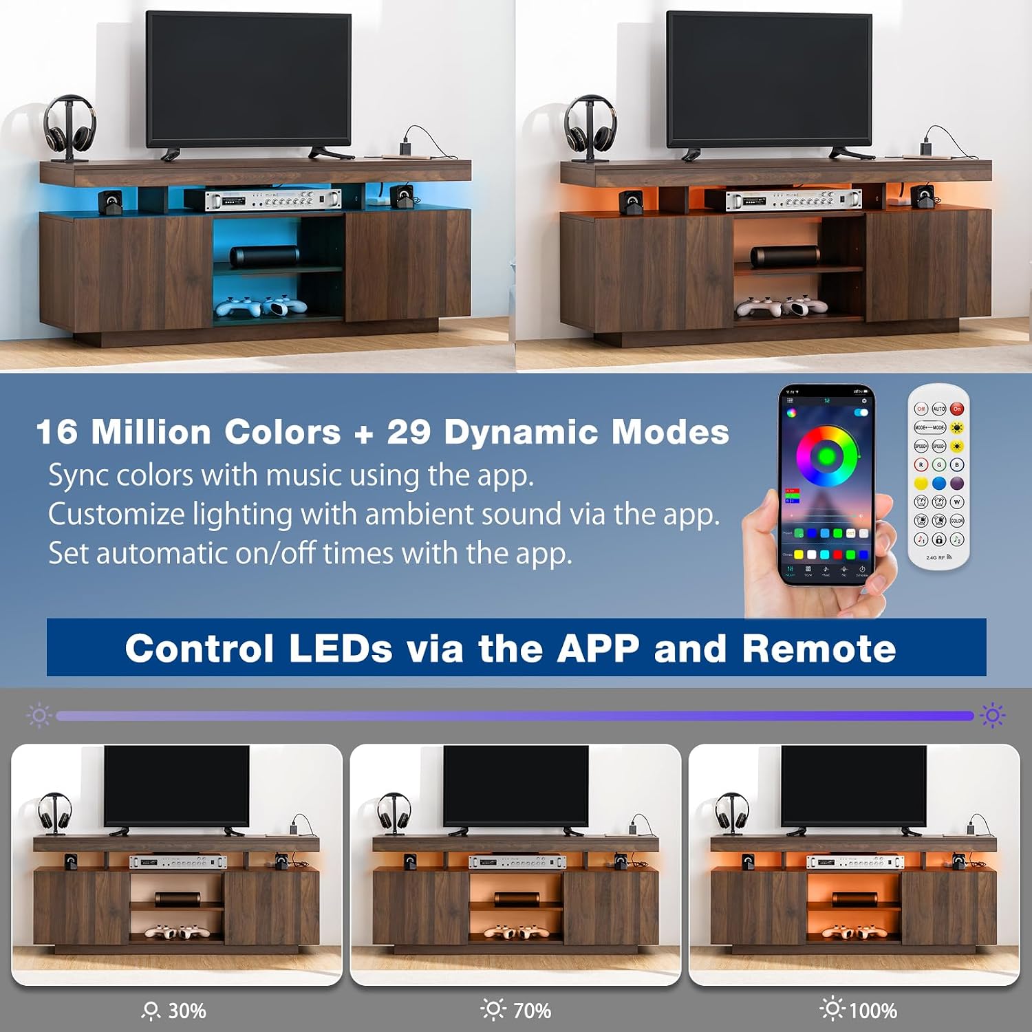 LED-tv-meubel met stopcontacte - Gaming Console Room recensie en prijs